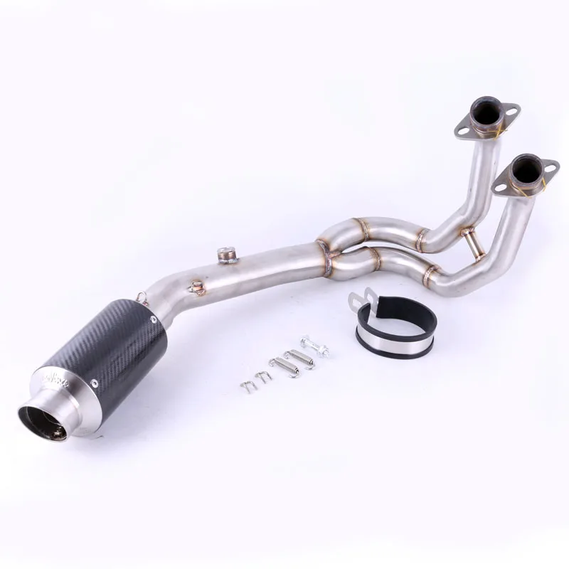

ER-6N ER-6F MOTORCYCLE Exhaust MUFFLER Full system contact middle pipe + EXHAUST FOR KAWASAKI ER6N ER6F Ninja650R 2012-2014