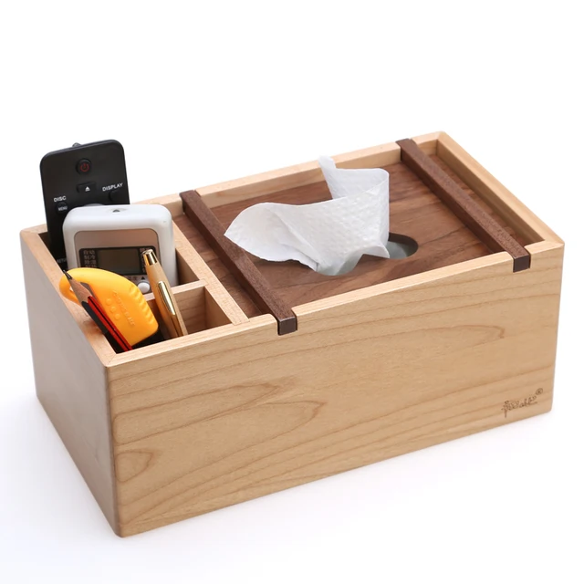 Exquisite multifunction wooden tissue box Personalized wooden small