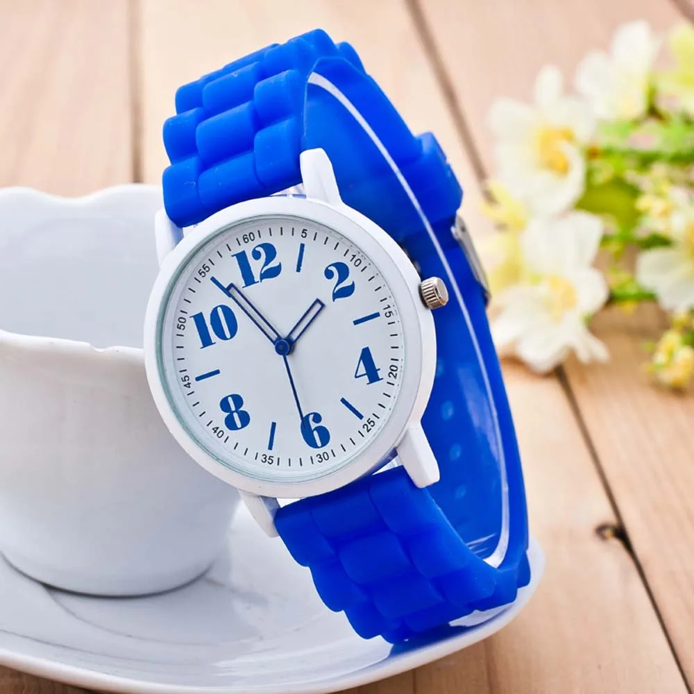 Клаудия новые Nueva женские часы из Женевы римскими цифрами силиконовые гелевые Кварцевые аналоговые наручные часы Мужские часы Reloj Mujer - Цвет: bu