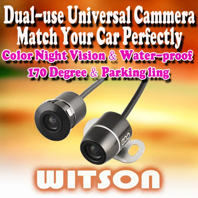 

WITSON Dual-use Camera CCD Rear view Parking Color Camera Car Reverse Backup Waterproof Camera with wide view angle--Promotion!!