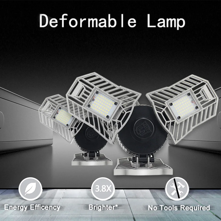 

New Style Led Deformable Lamp Basement Light E27 LED Bulb E27 220V Led Floodlight Working Light Portable Spotlight for Garage