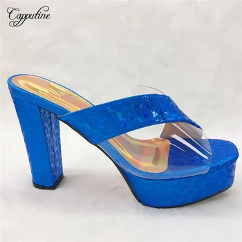 

Excellent Blue Wedding/Party African Women's High Heel Pumps Shoes CFS14