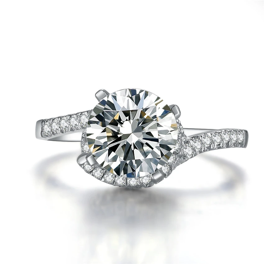 

Noble 2Ct Synthetic Diamonds Engagement Wedding Ring for Women Sterling 925 Silver White Gold Color Ring Best Gift for Lady