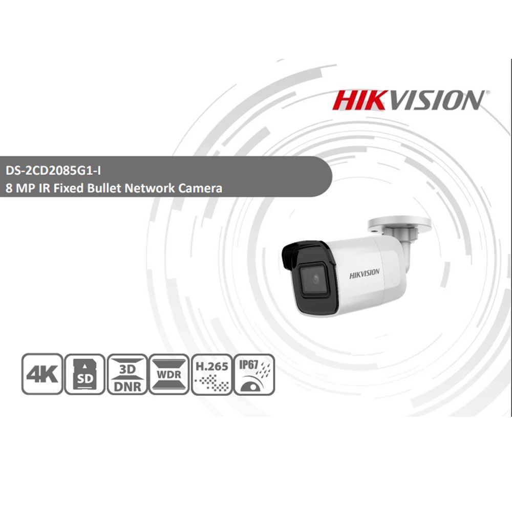 Hikvision 8MP (4 K) ИК фиксированной Bullet HD IP Камера H.265 PoE Onvif дома/наружного