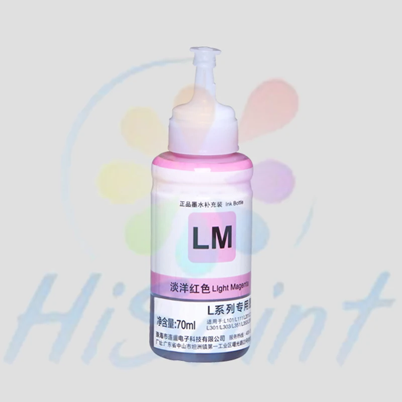 

Hisaint Light Magenta Refill Ink Kit 70ml ink screen print ink for Epson L800 L801 printing ink Cartridge T6731/2/3/4/5/6