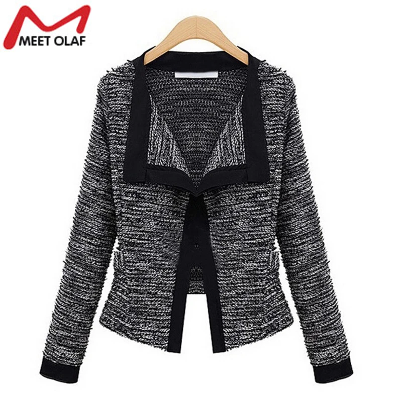 2017 women knitting blazer womens long sleeve knitted Cardigan ladies