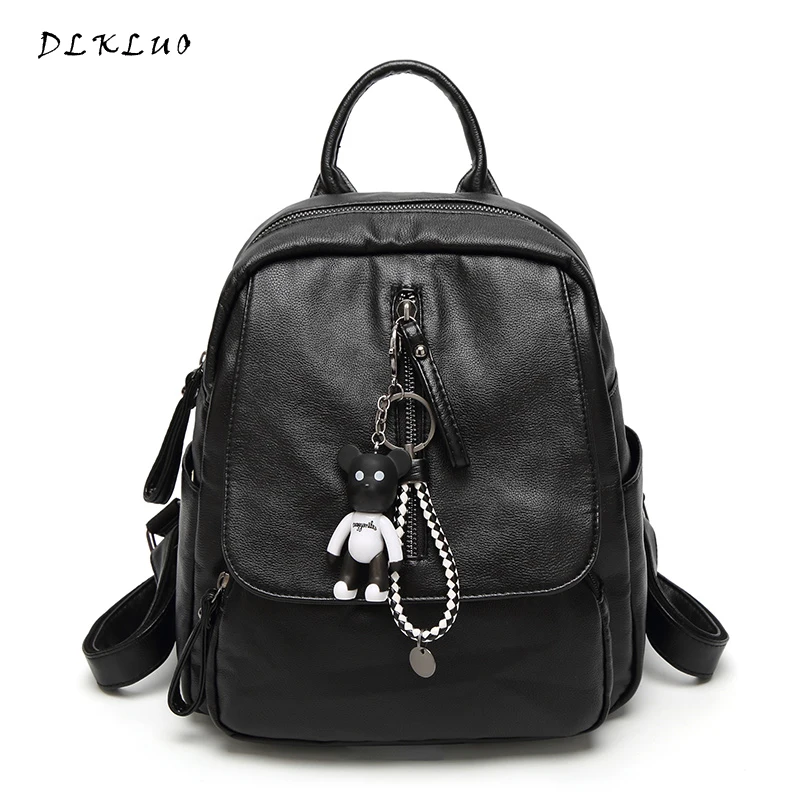 Dlkluo 2017 New Arrival Genuine Leather Women Backpack Soft Casual Travel Bags For Teenage Girls School