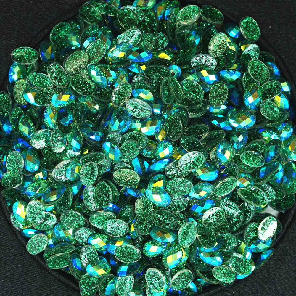

1000PCS 4*6mm oval shape Color number 019 AB resin Non Hot Fix Acryl flatback rhinestone Beads DIY