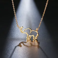 DOTIFI Colar Para As Mulheres do Amante de Aço Inoxidável Origami Elephant Pendant Colares Para As Mulheres Collares De Moda Jóias Gótico