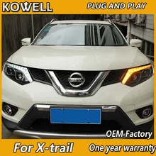 KOWELL автомобильный Стайлинг для Nissan Rouge фары- X-trail светодиодный сигнальный светодиодный DRL Биксеноновые линзы Высокий Низкий Луч Parkin