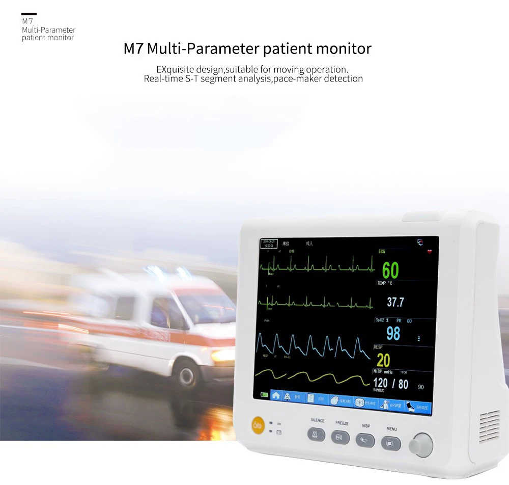 YONKER M7 7-inch 7 Parameters ETCO2 NIBP Spo2 PR ECG RESP TEMP Patient Monitor ICU