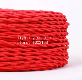 

3 cores different colors braided textile fabric cable 3*0.75mm cloth coated silicon cable DIY vintage pendant lamp cloth wire