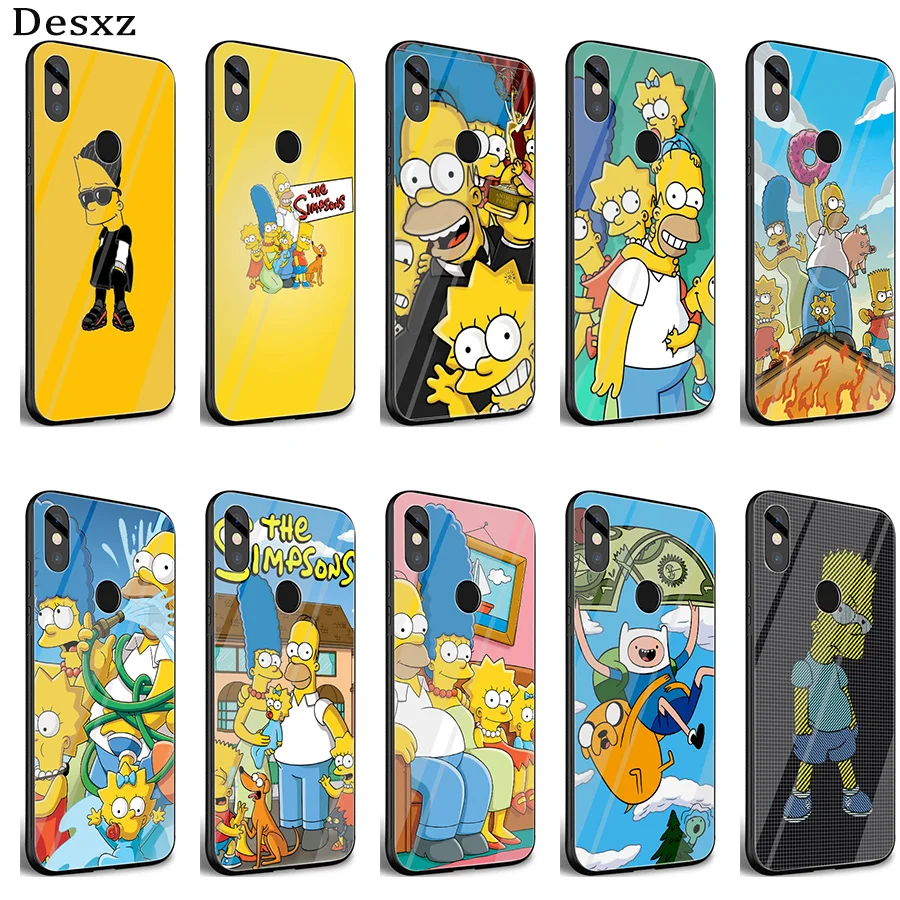 Стеклянный чехол Gerleek The Simpsons для Xiaomi Mi A1 A2 Redmi Note 8 Lite 9 5 6 7 Pro 6A 4X Pocophone