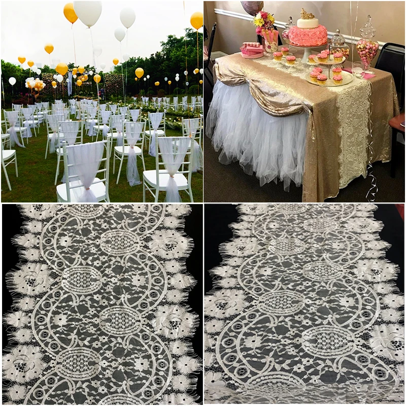Свадебные Настольная дорожка кружево 44X300 см свадебные белые Boho Настольная дорожка бахрома сбоку мультяшное украшение для вечеринок домашний текстиль
