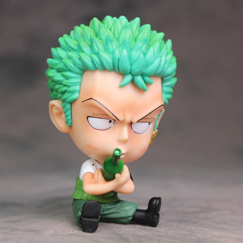 

Anime One Piece Cute Kawaii Zoro with Bottle Tony Tony Chopper Figure Collection Model Toys