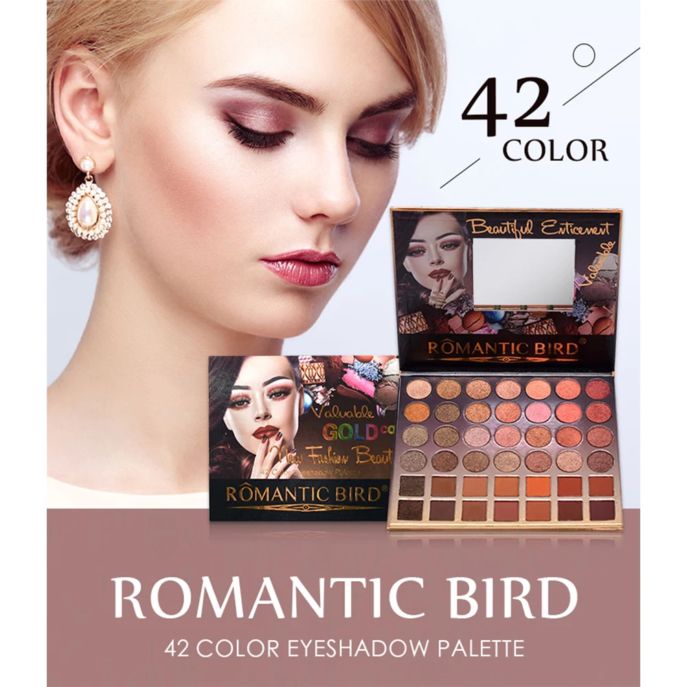 

ROMANTIC BIRD Cosmetic eyeshadow palette 42 colors matte eyeshadow palette glitter eye shadow makeup nude makeup set Cosmetics