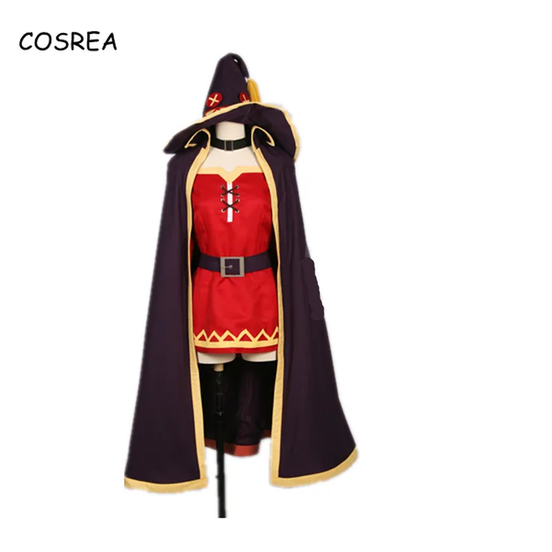 

KonoSuba Megumin Cosplay Hat Cloak Dress Halloween Anime Costume Women God's Blessing on This Wonderful World Uniform Outfit