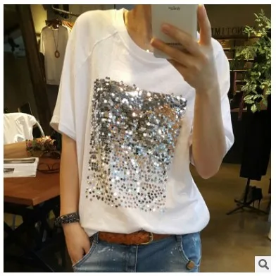 White sparkle t shirt Clearance