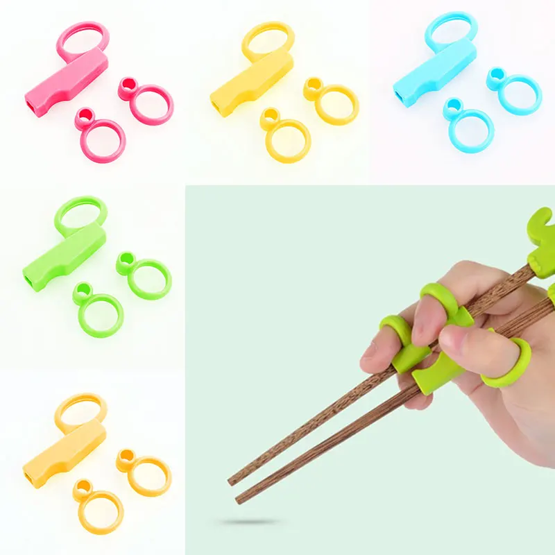 Chopstick Accessories Baby Feeding Tool Silicone Kitchen Feeding Baby Care Training Chopstick Ring 3 Pcs Baby Flatware Home