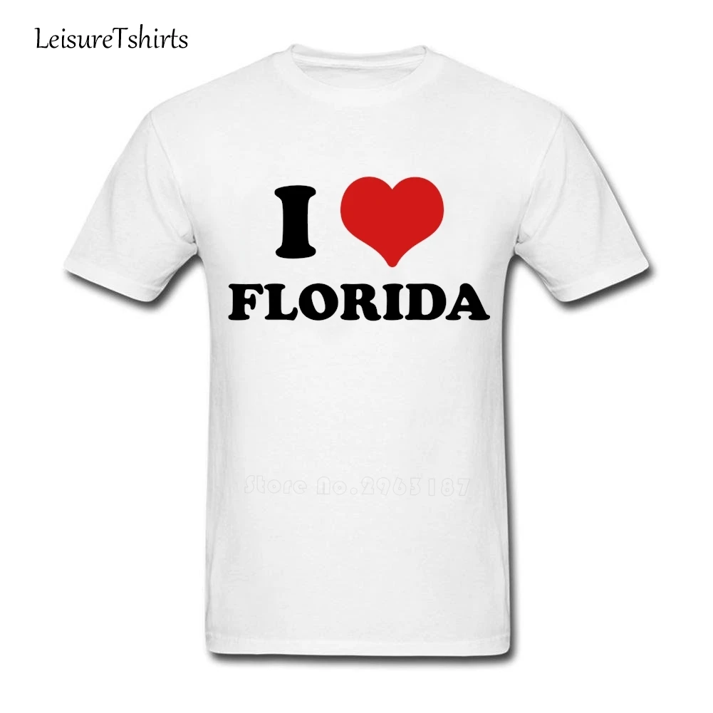 I Love Florida T Shirt Men Short Sleeve Round Neck Club Tees Adult New