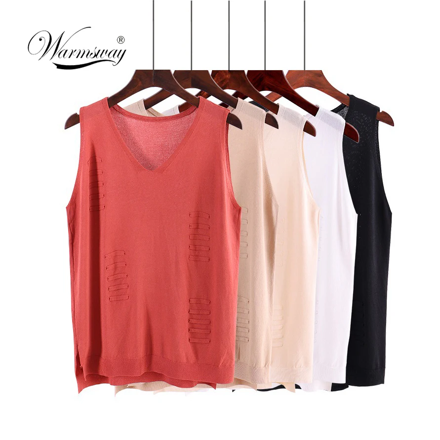 

2019 Summer Sleeveless Sexy Viscose Knitted Tank Top Women Fashion O-Neck Camis Female Vest Casual T-shirt streetwear B-048