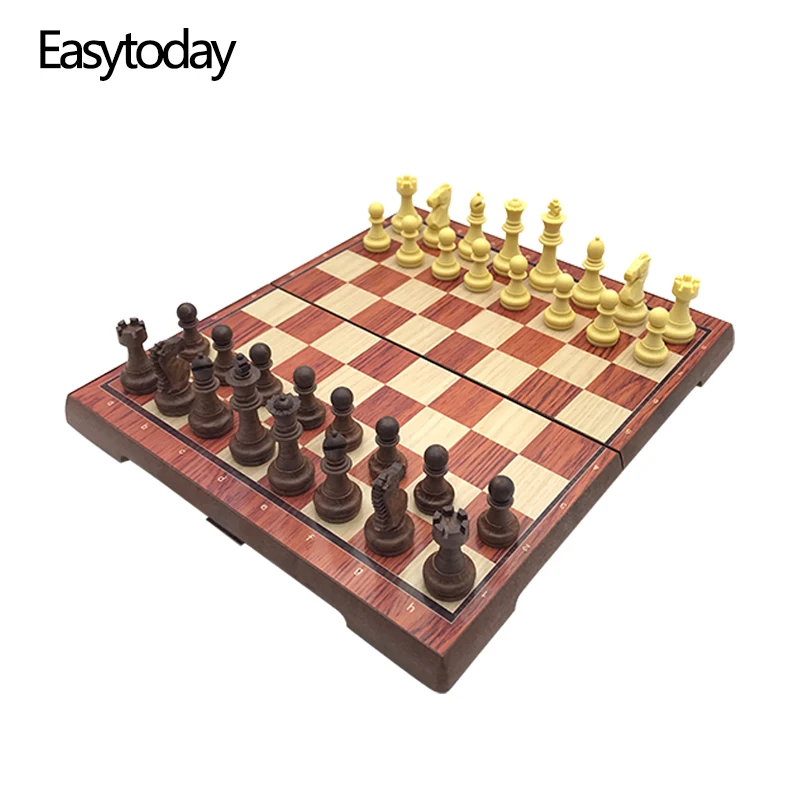 Стандартный набор шахматных фигур Easytoday пластиковая шахматная доска магнитные