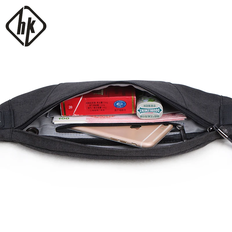 Hk Fanny Pack черная водонепроницаемая сумка на пояс для денег мужской кошелек подростковый дорожный кошелек на пояс Мужские поясные сумки чехол для сигарет для телефона