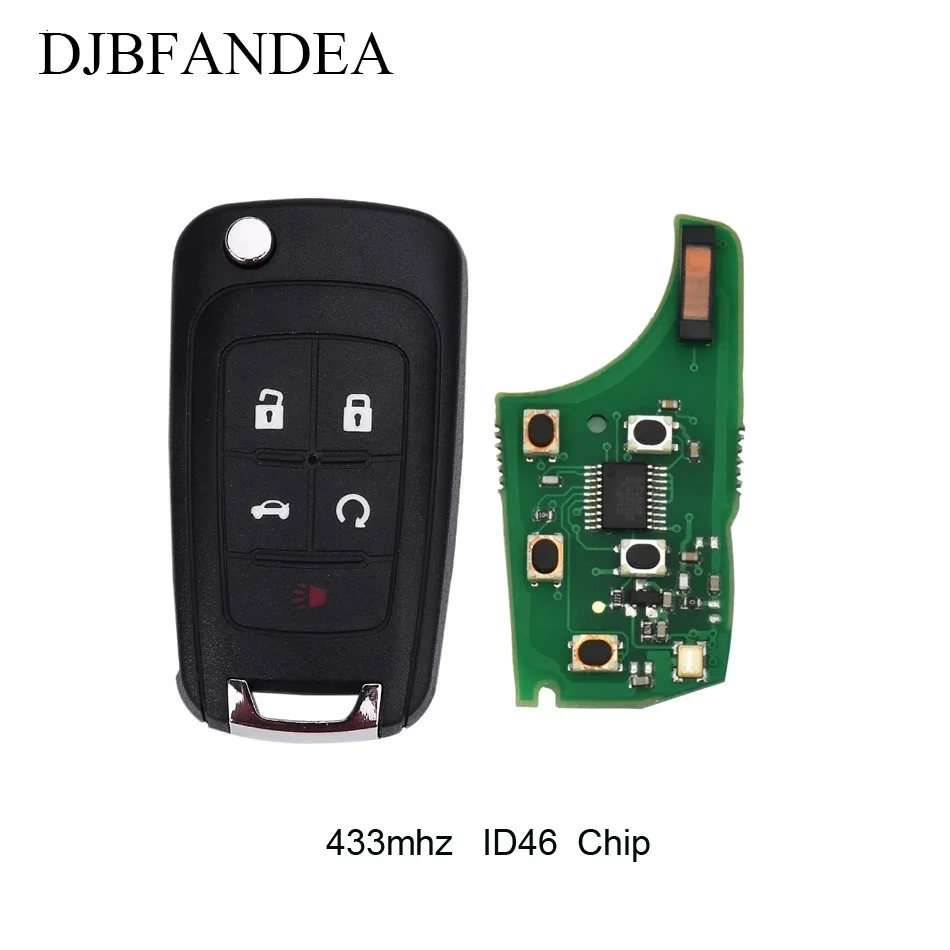 

DJBFANDEA 433Mhz ID46 Chip Car Remote Key For Chevrolet Cruze 2010 2011 2012 2013 2014 Car Keys HU100 Blade