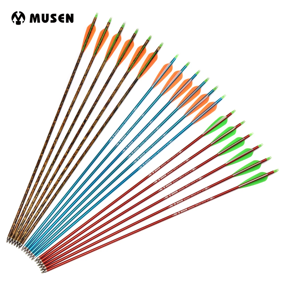 

6/12/24pcs Spine 300 Red Aluminum Arrows Length 30 Inches With 4 Inches Feather Replace Tips for Compound Bow Hunting Shooting