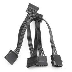 4Pin IDE до 5-Порты и разъёмы 15Pin SATA Мощность кабель 18AWG шнур; кабель питания привести для жесткого диска HDD SSD PC сервер черный DIY принадлежности