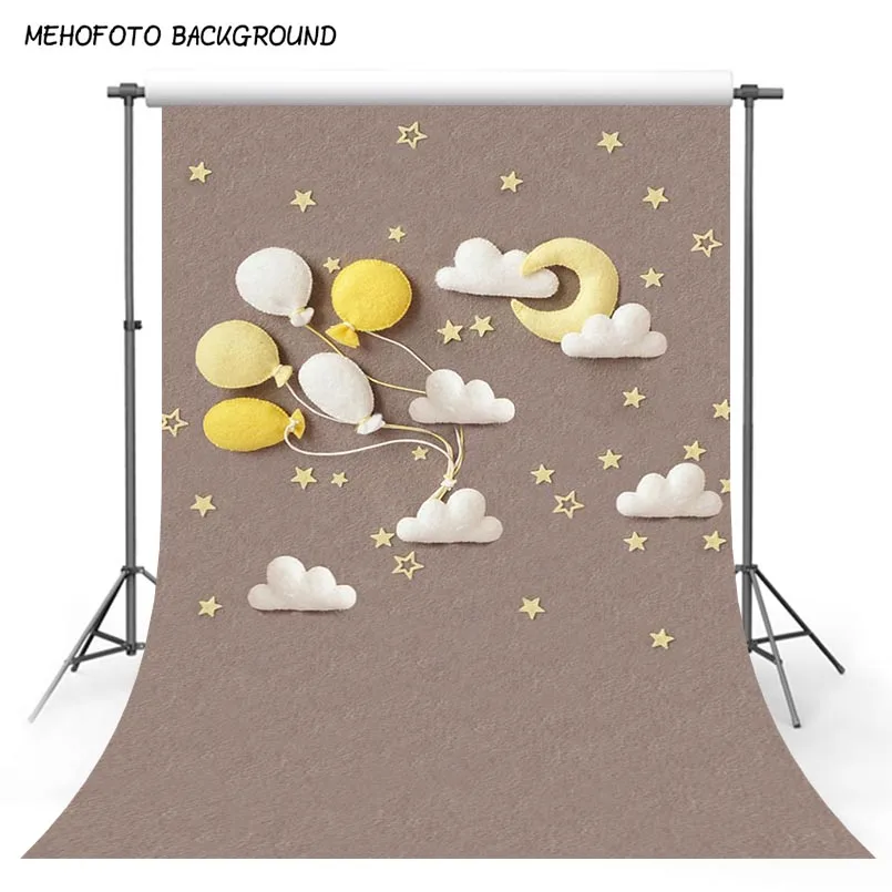 Фон для фотосъемки с коричневыми золотыми лунами и желтыми воздушными шарами фон
