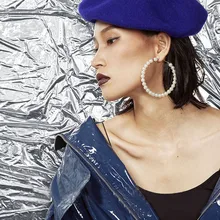 Новинка, модная большая жемчужина, серьги-гвоздики для женщин, серьги с искусственным жемчугом в богемном стиле, очаровательные ювелирные изделия