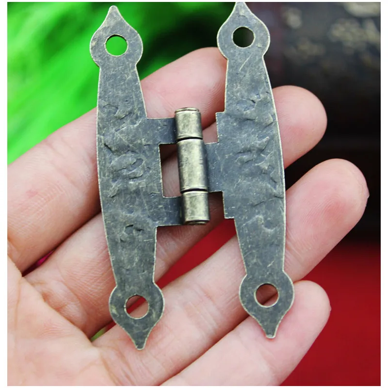 Vintage Chinese Cabinet Door Luggage Hinge 1PC 4 Holes Decor Furniture Decoration Antique Old H Hinges Bronze Tone 65*34mm stainless steel hinges door hinges gas strut hinges plastic hinges nylon hinges