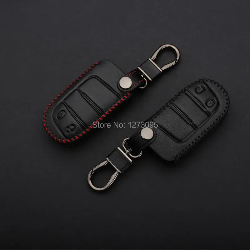 Прошитый вручную автомобильный брелок из натуральной кожи для 2014 Jeep Grand Cherokee 2