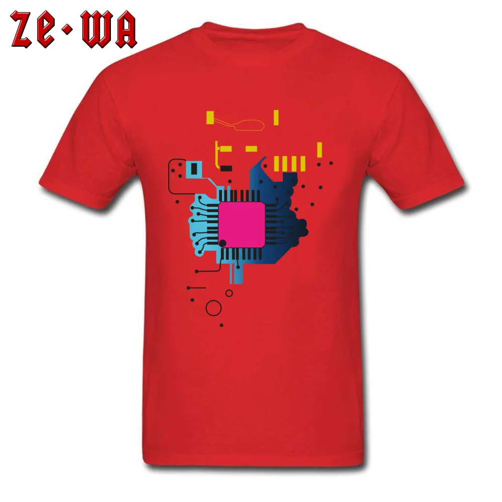 Slim Fit Colored programmer card architecture Men T-shirts Special Mother Day Crewneck Cotton Tops T Shirt Sweatshirts Colored programmer card architecture red