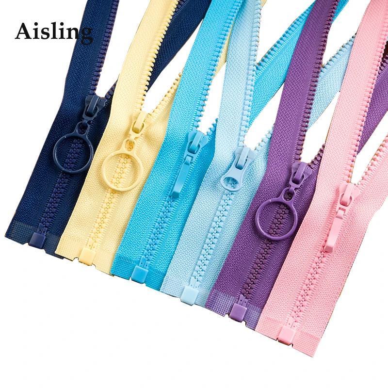 

10Pcs 60cm 3# High-Grade Resin Zippers For Clothes Jacket Down Colorful Zipper For Sleeping Bag Zip Clothing Accessories D692