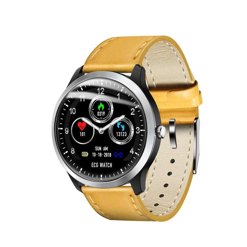 YN58 ECG PPG smart watch with electrocardiograph ecg display holter ecg heart rate monitor blood pressure smartwatch