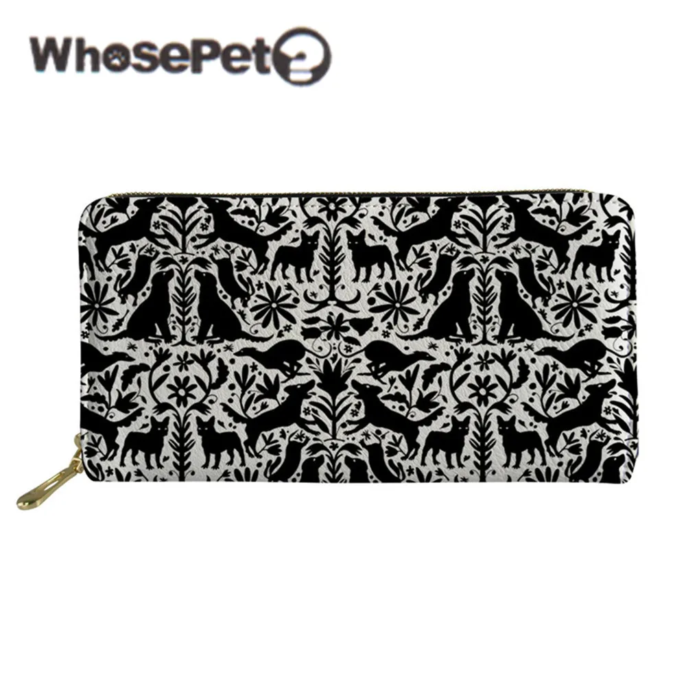 

WHOSEPET Long Style Wallet Women Clutch Bags Zipper Dog Otomi Printed Youth Lady Purse Coin Holders Money Bags Billetera Mujer