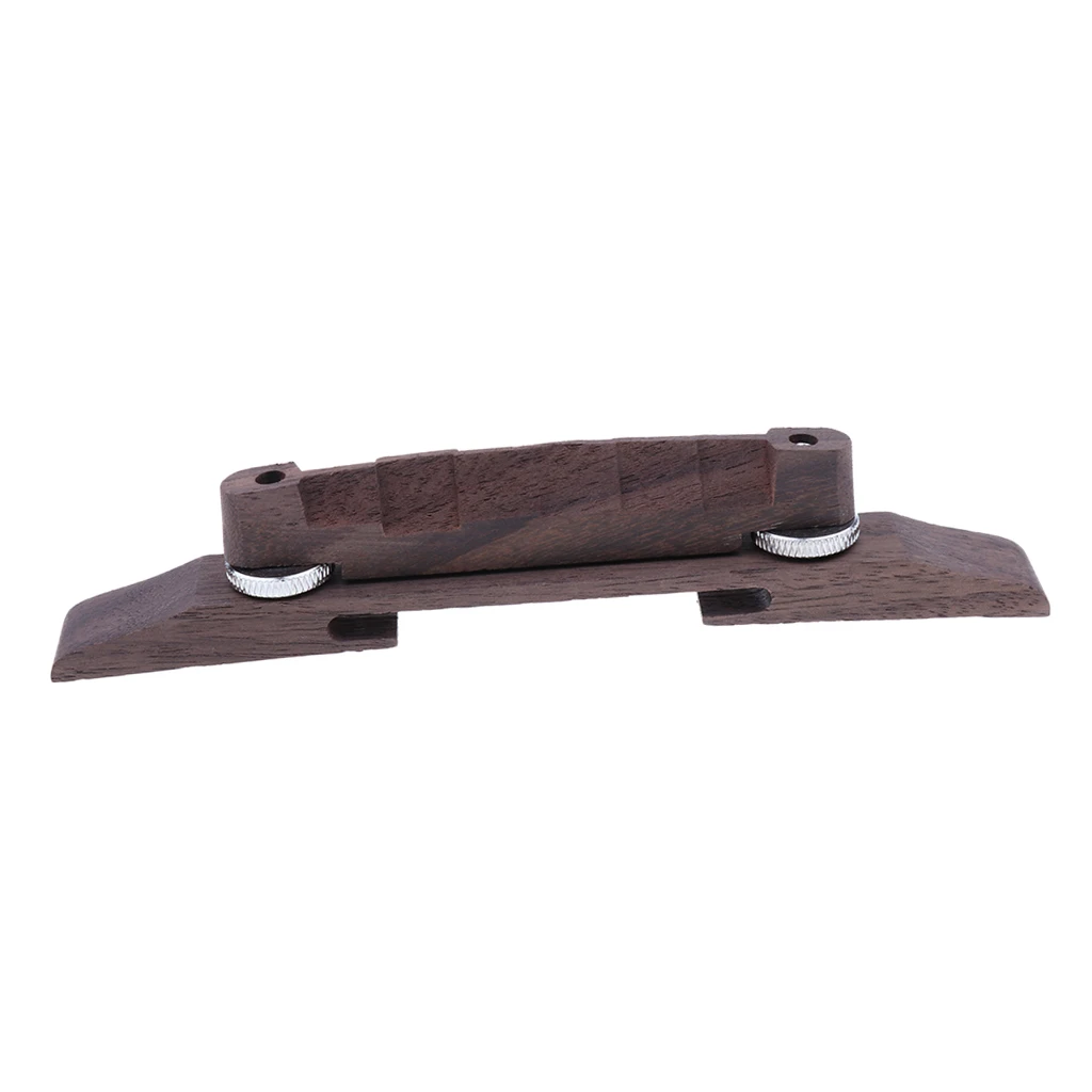 Perfeclan Rosewood Carved Guitar Bridge for Jazz Guitar Replacement Parts Rosewood Saddle Jazz Guitar Bridge