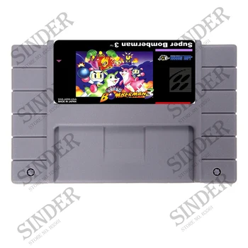 

Super Bomberman 3 Good Quliaty Label 16 Bit Big Gray Game Card for NTSC Game Players