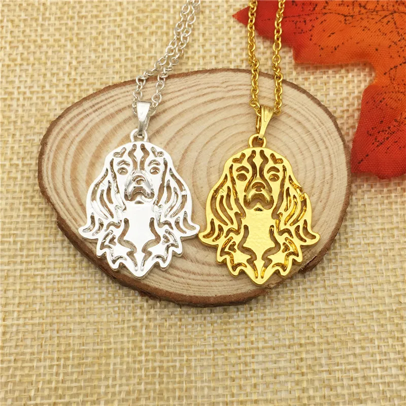 

LPHZQH wholesale Boho Chic Cavalier King Charles pendant necklace Women chain choker Jewelry charm gift Steampunk gold color