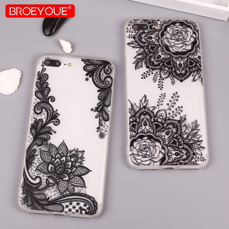 

BROEYOUE Case For iPhone 5 5S 6 6S 7 8 7 8 Plus X Back Cover Matte Painted Soft TPU Silicone Case For iPhone 5 5S 6 6S 7 8 Plus