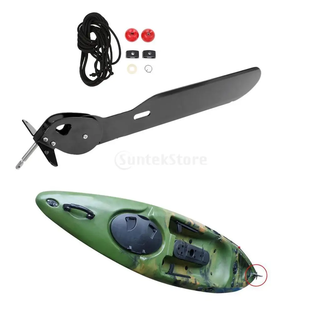 

Aluminum Alloy Watercraft Canoe Kayak Fishing Boat Rudder Foot Control Direction Replacement Steering System Control Line Kit