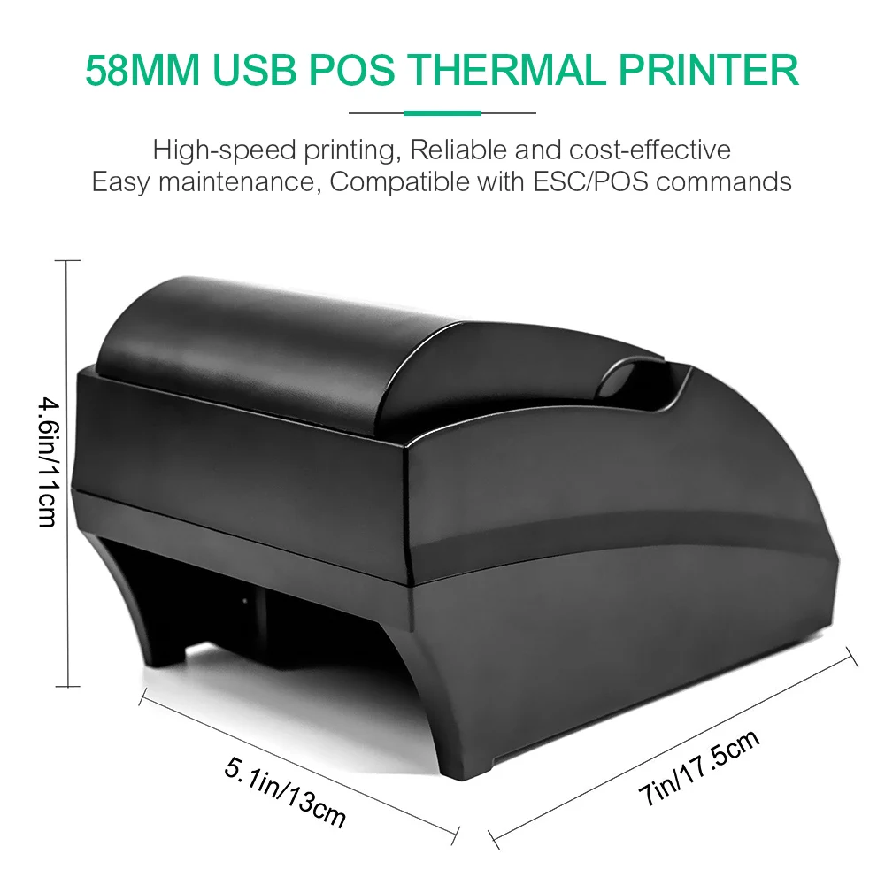 Термальный принтер POS 5890C принтер 203 точек/дюйм мини-билетов POS58mm Термальный чековый принтер USB интерфейс Ресторан как 5890K