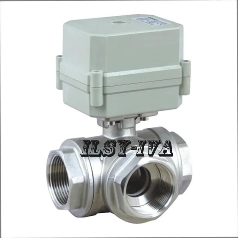 

AC/DC 9 to24V Three Ways Motorized Valve,DN20 Stainless Steel Electric Ball Valve