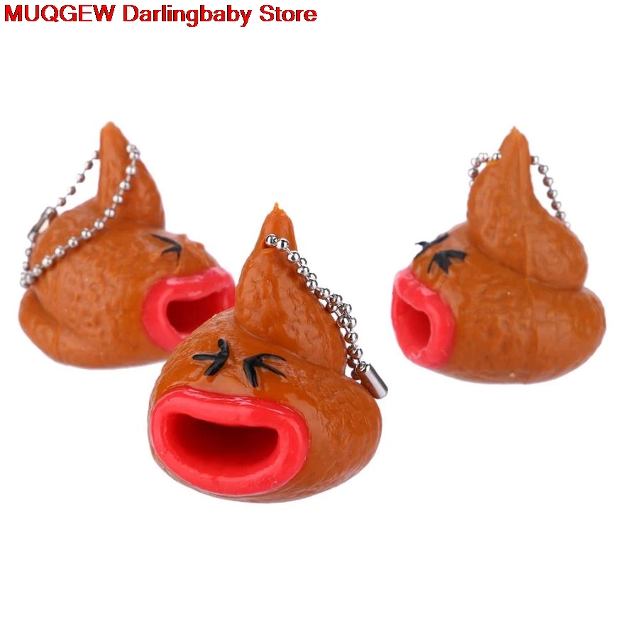 Хитрый шутки Poo Emoji смайлик брелки выскочить языки забавными гаджеты Новинка
