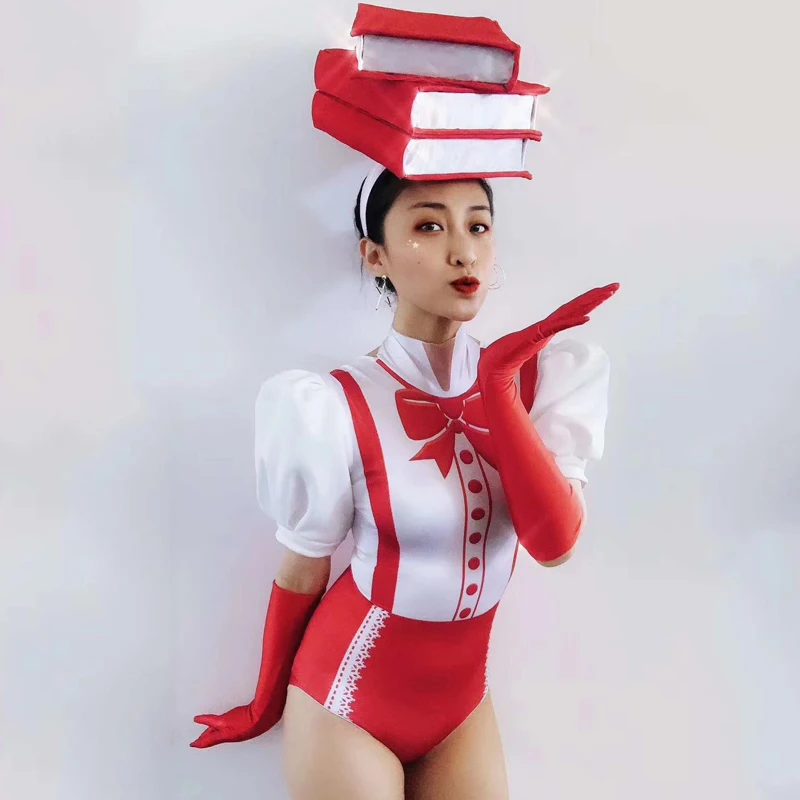 

Nightclub Jumpsuit Cosplay Student Uniform Evening Party Clothing Club GoGo Rave Clothes Bar DJ Leading Leading DJ Costume DJ544