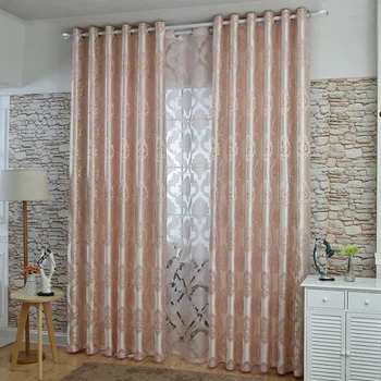 

Popangel 100% Polyester Europe Style Golden Jacquard Blackout Living Room Window Curtains New Fashion Bedroom Drapes Customized