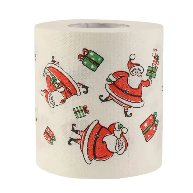 Рождественский Рисунок, бумага s, новинка, Туалетные ткани, забавное Рождественское украшение, тонкая оберточная бумага туалетной бумаги, рулон, Рождественский Декор - Цвет: Claus Gift