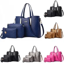 3 шт., Женские однотонные модные сумки для отдыха, сумки через плечо+ Сумочка+ кошельки, bolsos de mujer#35